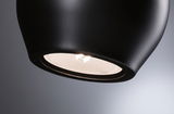 Schwarze LED-Deckenleuchte aus Metall mit warmweißem Licht für moderne Innenräume
