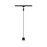 Black metal pendant light with white diffuser and chrome ring for modern indoor lighting