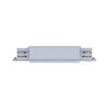 Grey plastic housing of an electrical device with metal contacts on the sides for connection.