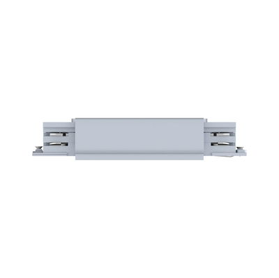 Grey plastic housing of an electrical device with metal contacts on the sides for connection.