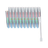 Flexibler RGB-LED-Streifen mit silberner Platine und weißem Anschlusskabel für dekorative Beleuchtung