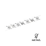 Spot sur câble moderne avec six LED argentées en métal sans ampoules incluses