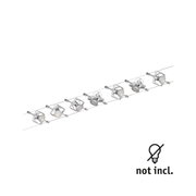 Barre LED argentée avec six spots métalliques réglables sans ampoules