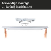 Witte LED-plafondlamp met eenvoudige montage dankzij draaisluiting en kabelverbinding