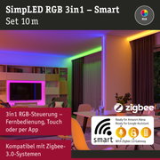 SimpLED RGB 3in1 LED-Lichtband 10 m mit Zigbee 3.0 kompatibel für smarte Raumbeleuchtung