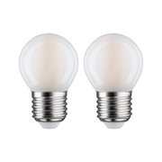 Zwei matte LED-Leuchtmittel mit E27-Fassung in Weiß für energiesparende Beleuchtung