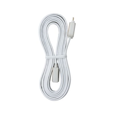 White extension cable with flat plug and copper conductor for flexible power supply
