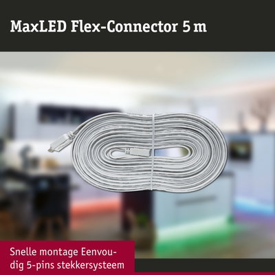 MaxLED Flex-Connector 5 m witte kabel met 5-pins stekker voor LED-verlichtingssystemen