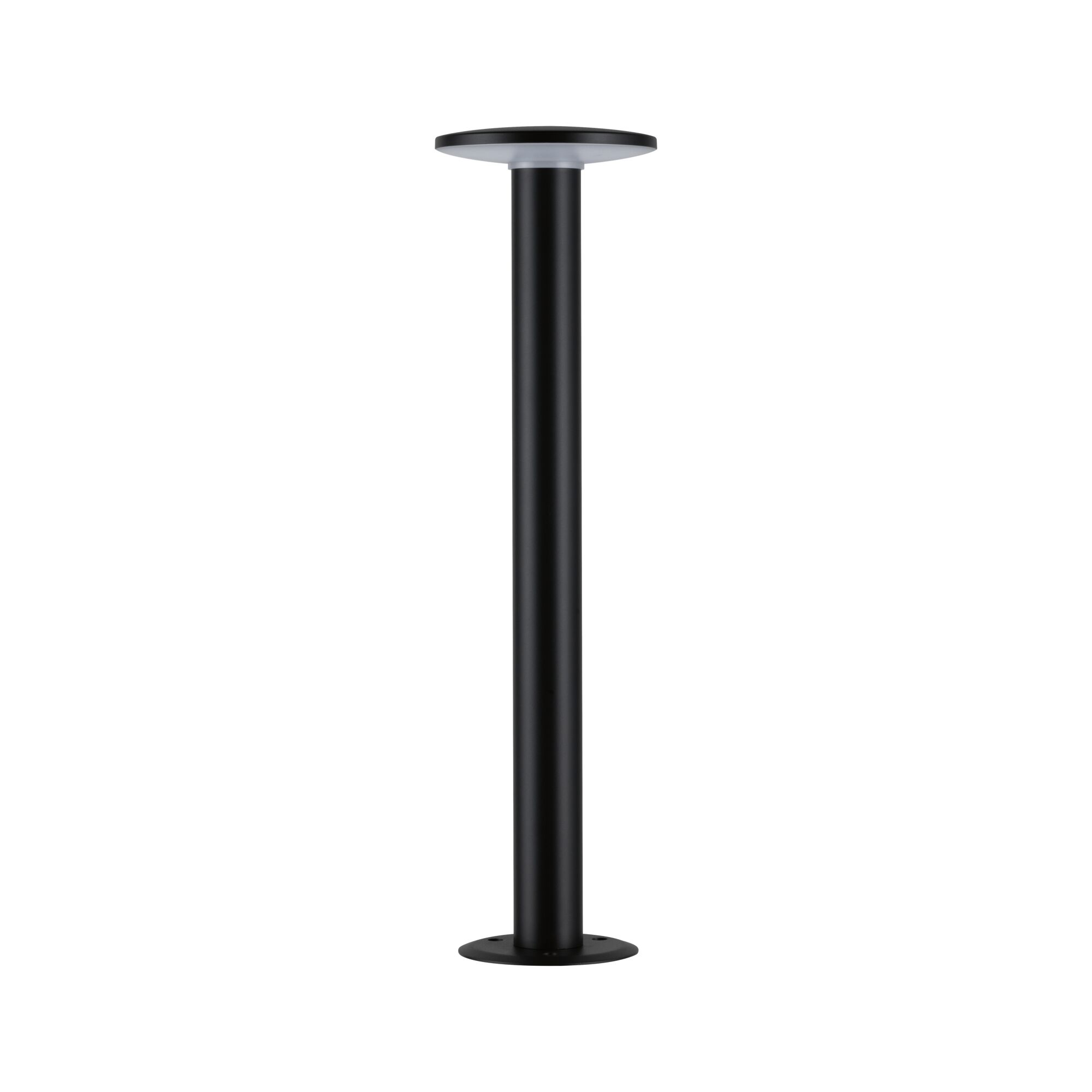 Black metal ceiling support with round plate, sturdy and modern for lighting systems