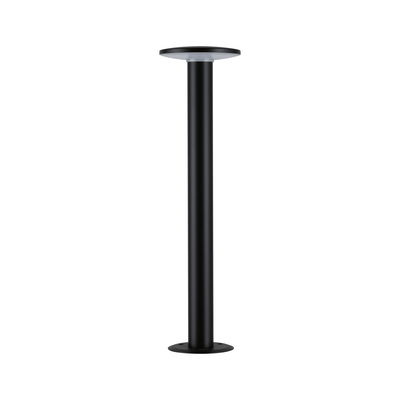 Black metal ceiling support with round plate, sturdy and modern for lighting systems