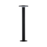 Black metal ceiling support with round plate, sturdy and modern for lighting systems