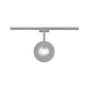 Moderne LED-Deckenleuchte aus silbernem Metall mit rundem Leuchtenschirm für Wohnräume
