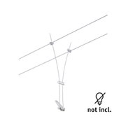 Silver metal cable tensioner for LED cable lighting systems without bulbs included