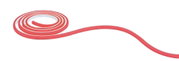 Rote flexible LED-Lichtleiste in Spirale aus Kunststoff für dekorative Beleuchtung und Lichtband.