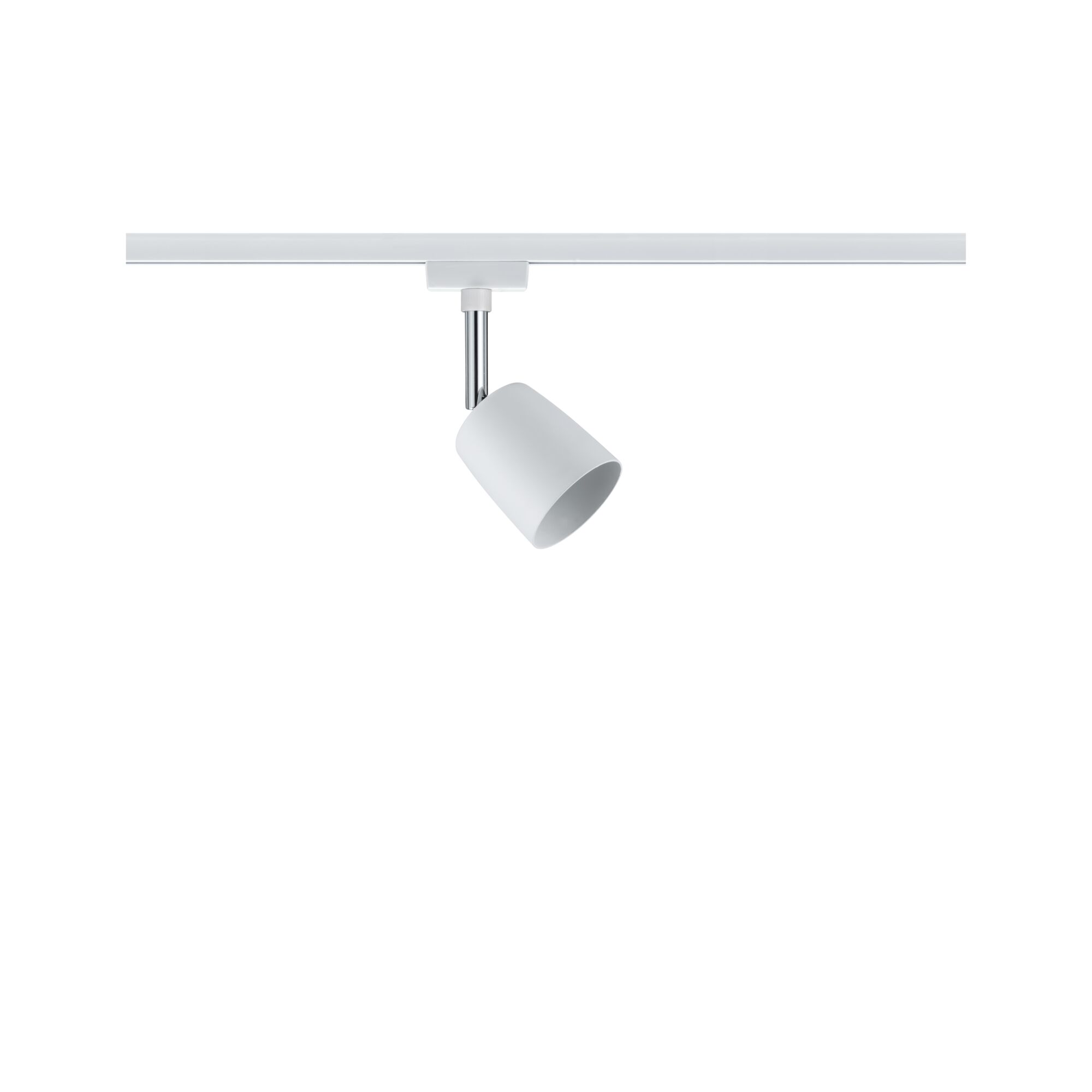 URail Railspot Cover Losse spot GU10 max. 10W dimbaar 230V Wit/Chroom Moderne witte metalen LED-spot voor railsysteem met verstelbare kop