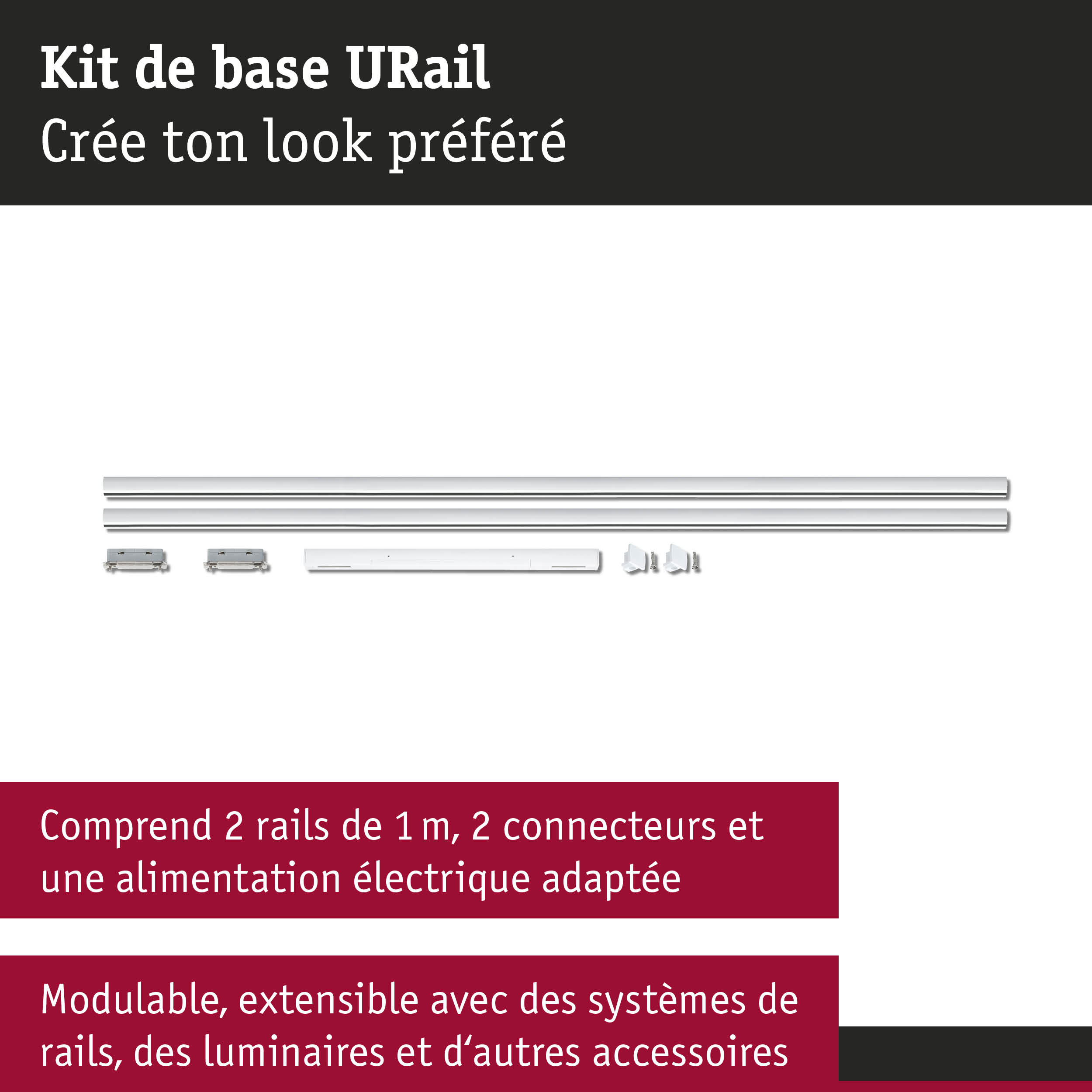URail Rail Kit de base 230V Blanc signal