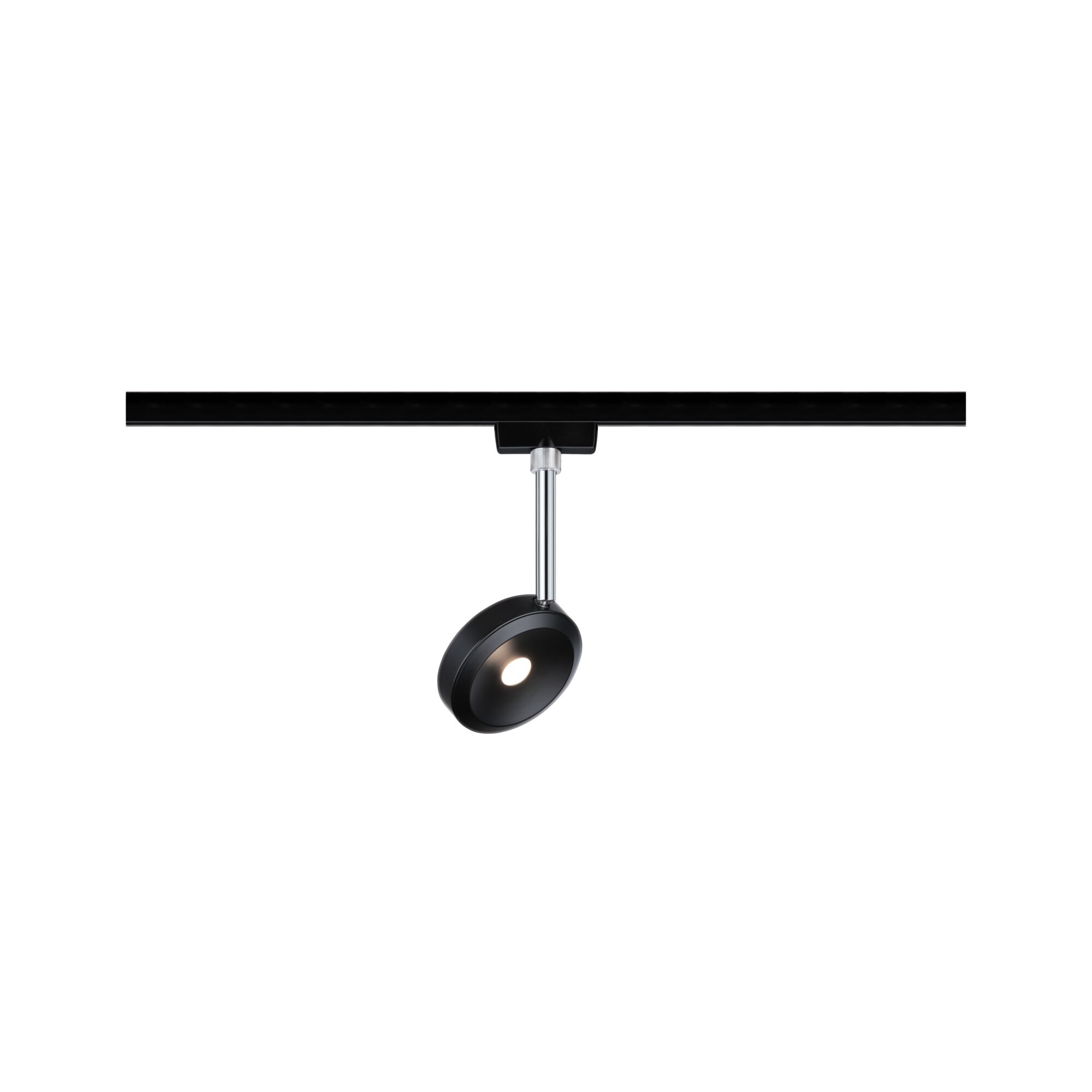URail Railspot Discus Losse spot 375,6lm 5,3W 2700K dimbaar 230V Zwart mat/Chroom Zwarte LED-plafondlamp met ronde verstelbare metalen spot voor moderne verlichting
