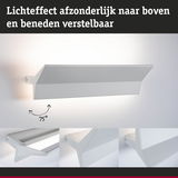 Witte aluminium wandlamp met verstelbare lichthoek en strak design voor moderne interieurs