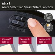 Abia 2 Schalter mit Sensor- und White Select-Funktion in Schwarz für LED-Beleuchtung