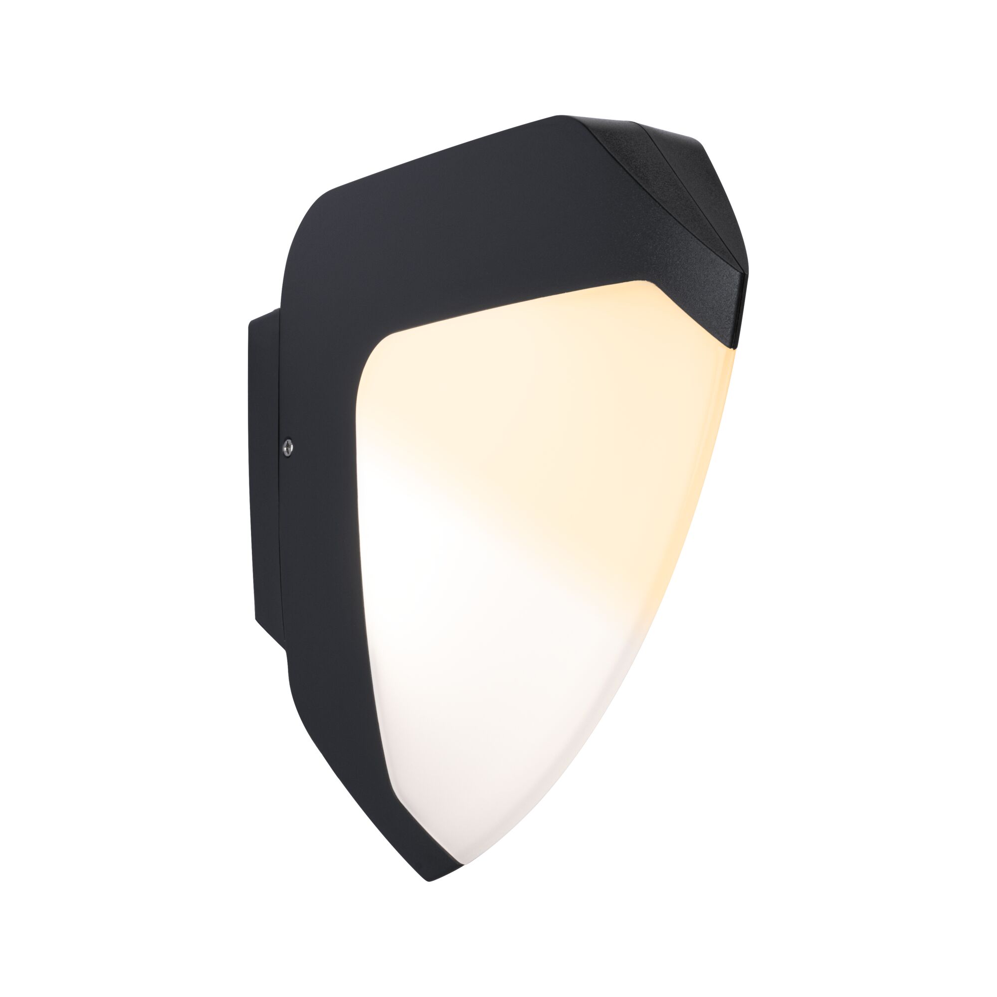 Moderne schwarze Außenwandleuchte mit weißem Diffusor aus Kunststoff für Gartenbeleuchtung