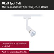 Weißer minimalistischer URail Spot Salt LED-Strahler für flexible Raumbeleuchtung