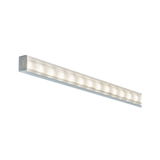 Slanke LED-lamp met transparante kunststofkap en warm wit licht voor moderne binnenverlichting