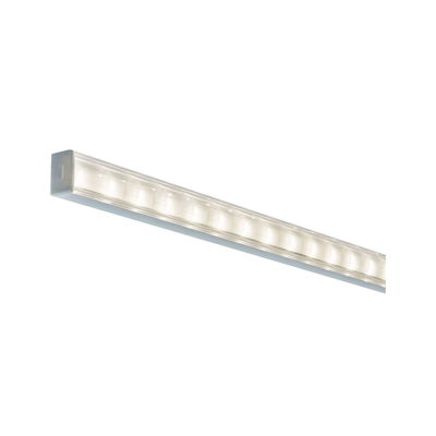 Slanke LED-lamp met transparante kunststofkap en warm wit licht voor moderne binnenverlichting