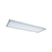 Plafonnier LED rectangulaire avec cadre en aluminium argenté et diffuseur blanc pour éclairage moderne