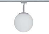 Plafonnier rond en verre blanc avec support métallique argenté pour éclairage moderne