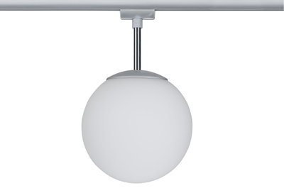 Ronde plafondlamp met wit glas en zilveren metalen houder voor moderne verlichting