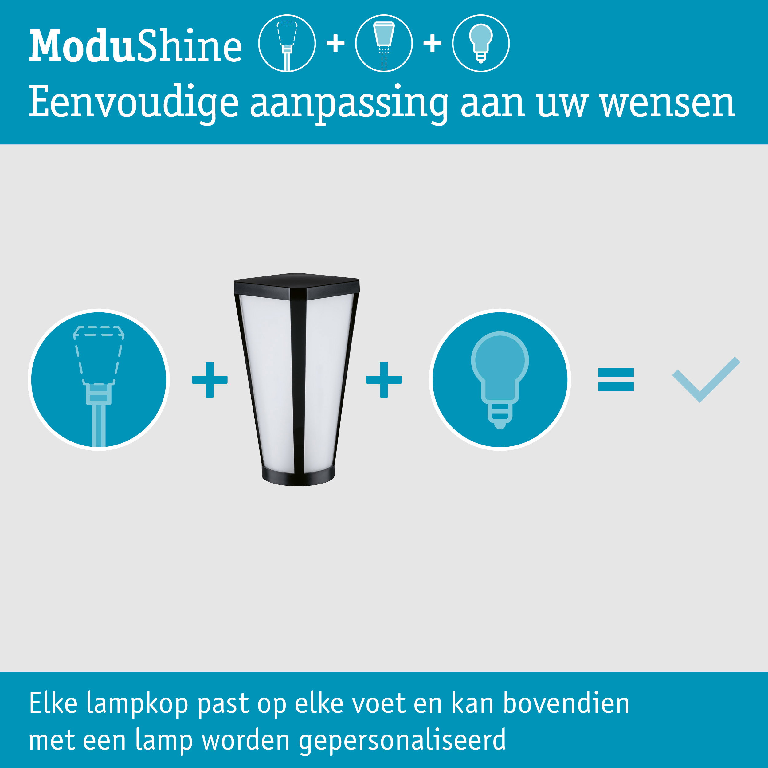 ModuShine Kap Mavira IP44 hoekig Antraciet/Helder
