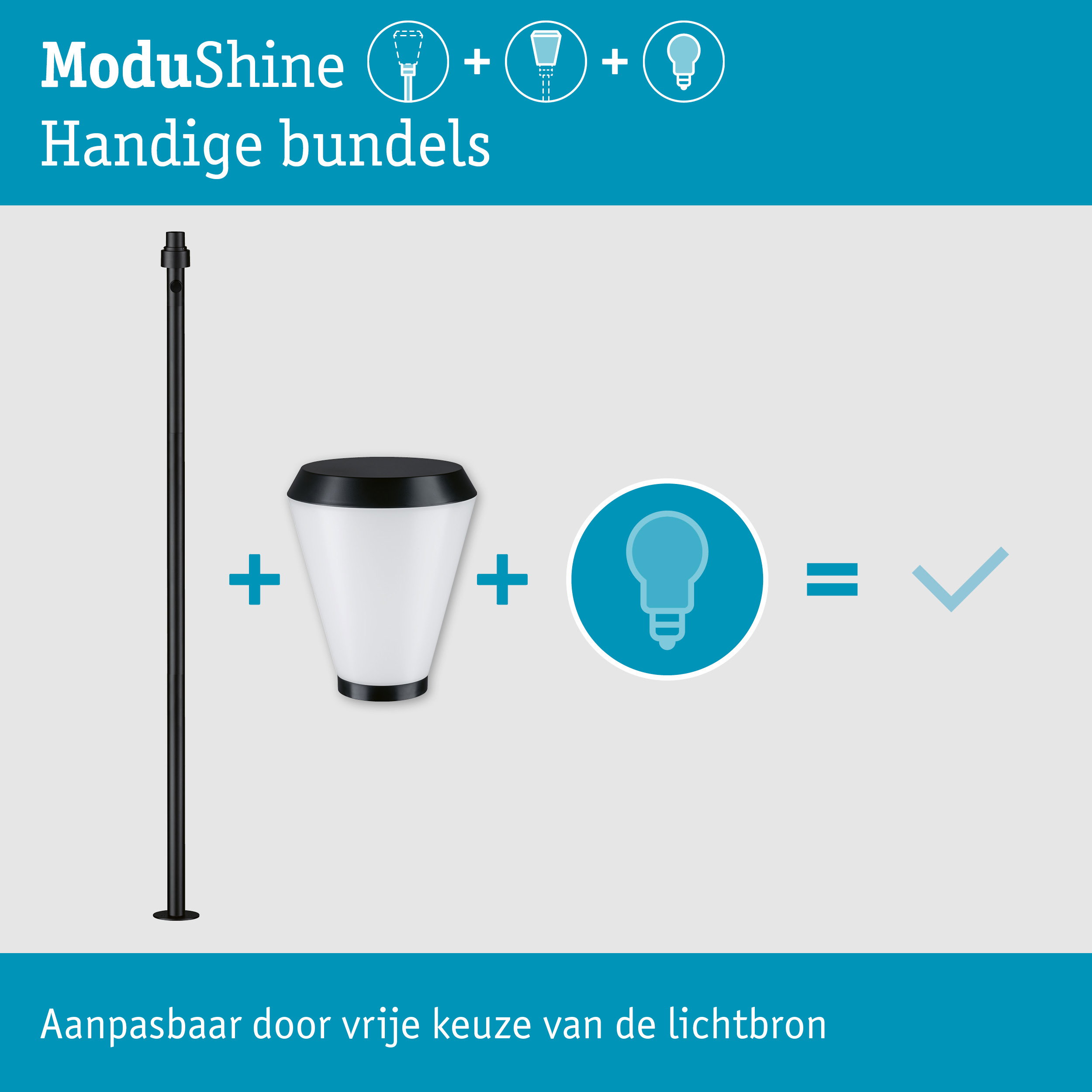 Set ModuShine Paaltje Varino hoog zonder sensor Antraciet