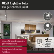 URail Lightbar Zelos weiße Schienenleuchte mit 3-Stufen-Dim-Funktion für gerichtetes Licht in moderner Küche