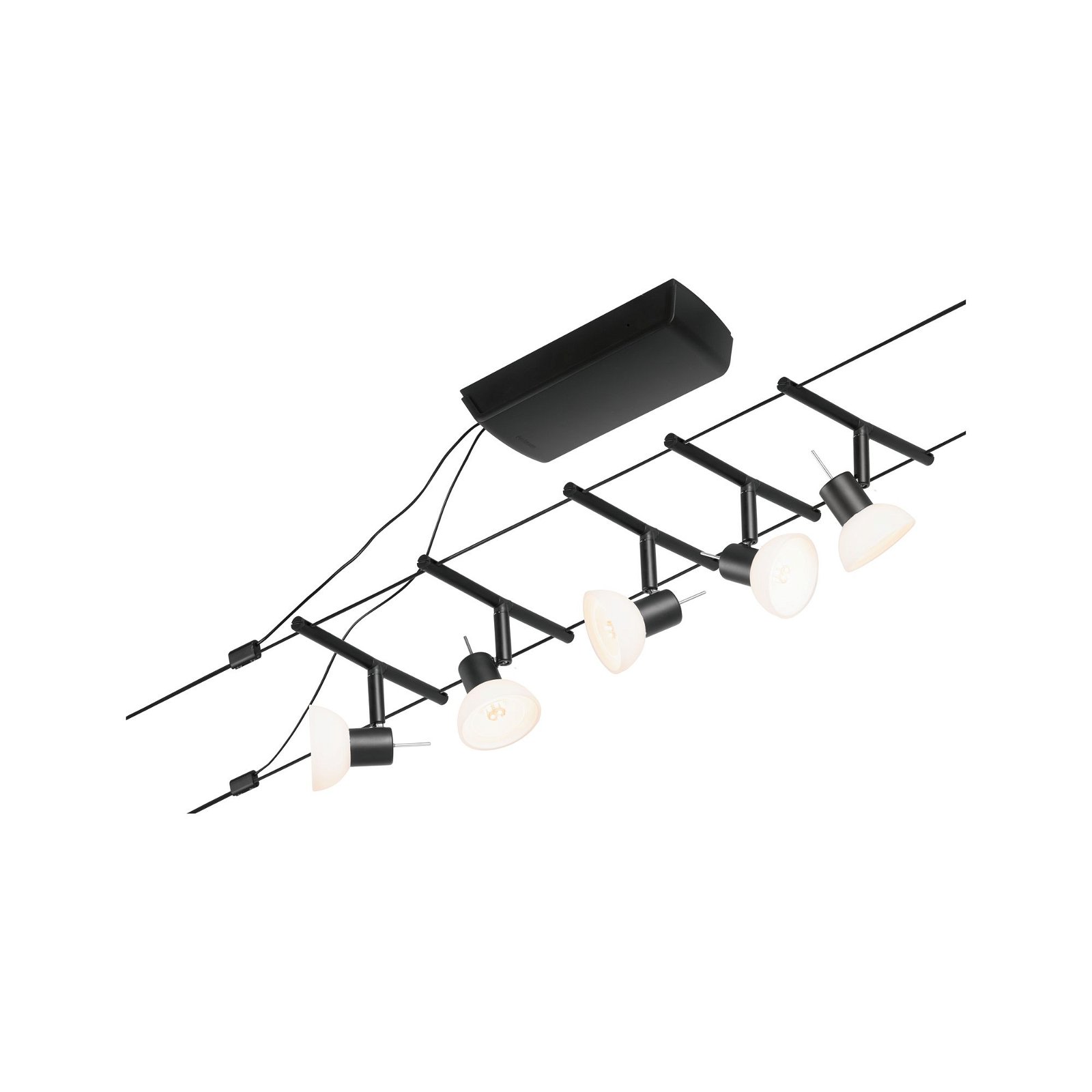 Cable system Sheela Basic Set GU5,3 max. 5x10W 230/12V Black matt/Chrome