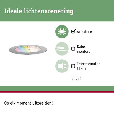Ronde LED inbouwspot met metalen rand en kleurwissel voor eenvoudige lichtscenering