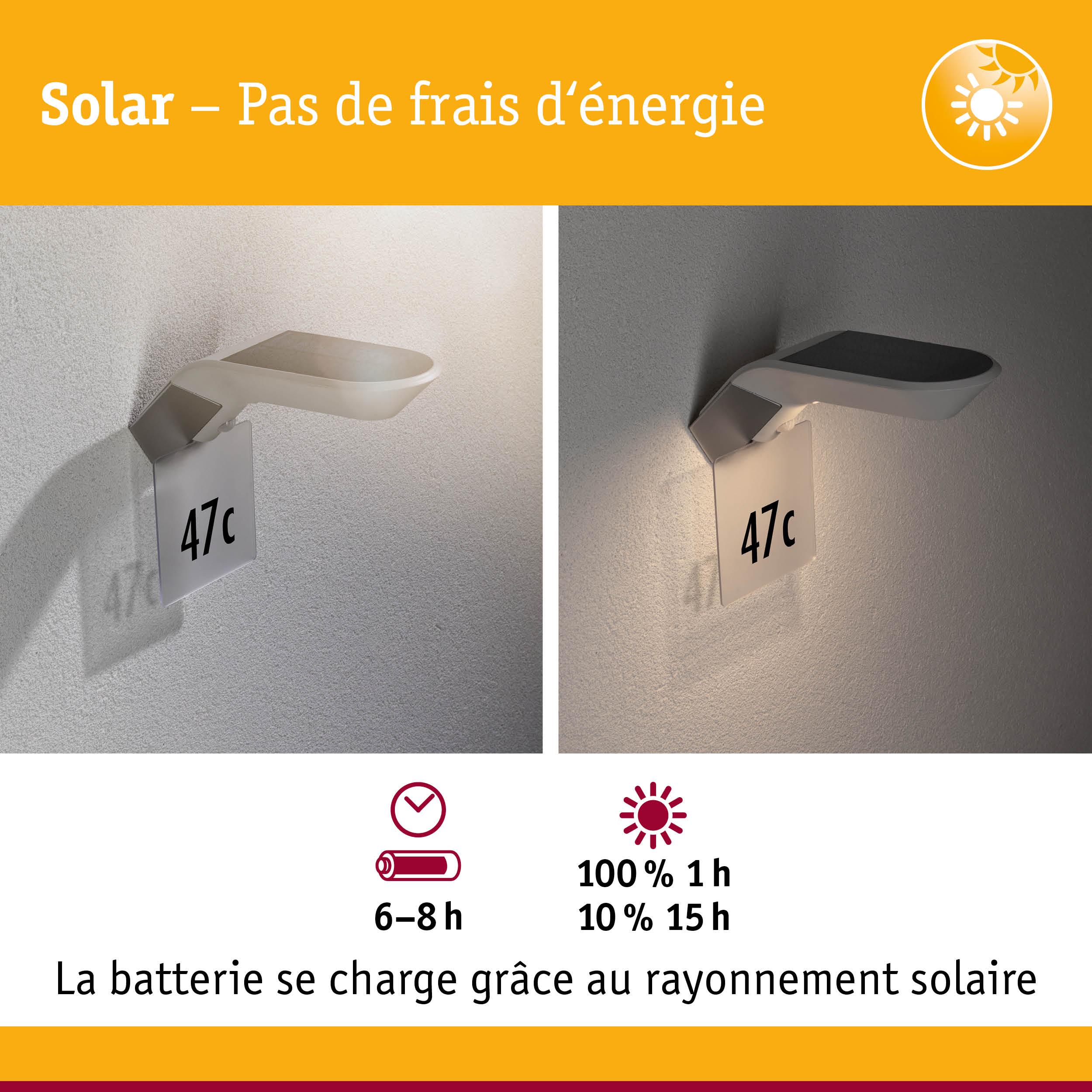 Applique solaire avec numéro 47c, charge 6-8 heures, éclairage extérieur économique en énergie