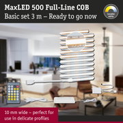 MaxLED 500 Full-Line COB 3m LED strip kit with remote and power supply for tunable white lighting