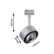 Silver metal LED spotlight 165 mm height, 98 mm diameter for modern indoor lighting solutions