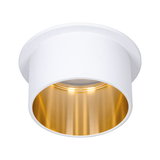Spot encastré rond en métal blanc avec anneau intérieur doré pour éclairage LED moderne