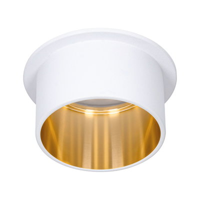 Spot encastré rond en métal blanc avec anneau intérieur doré pour éclairage LED moderne