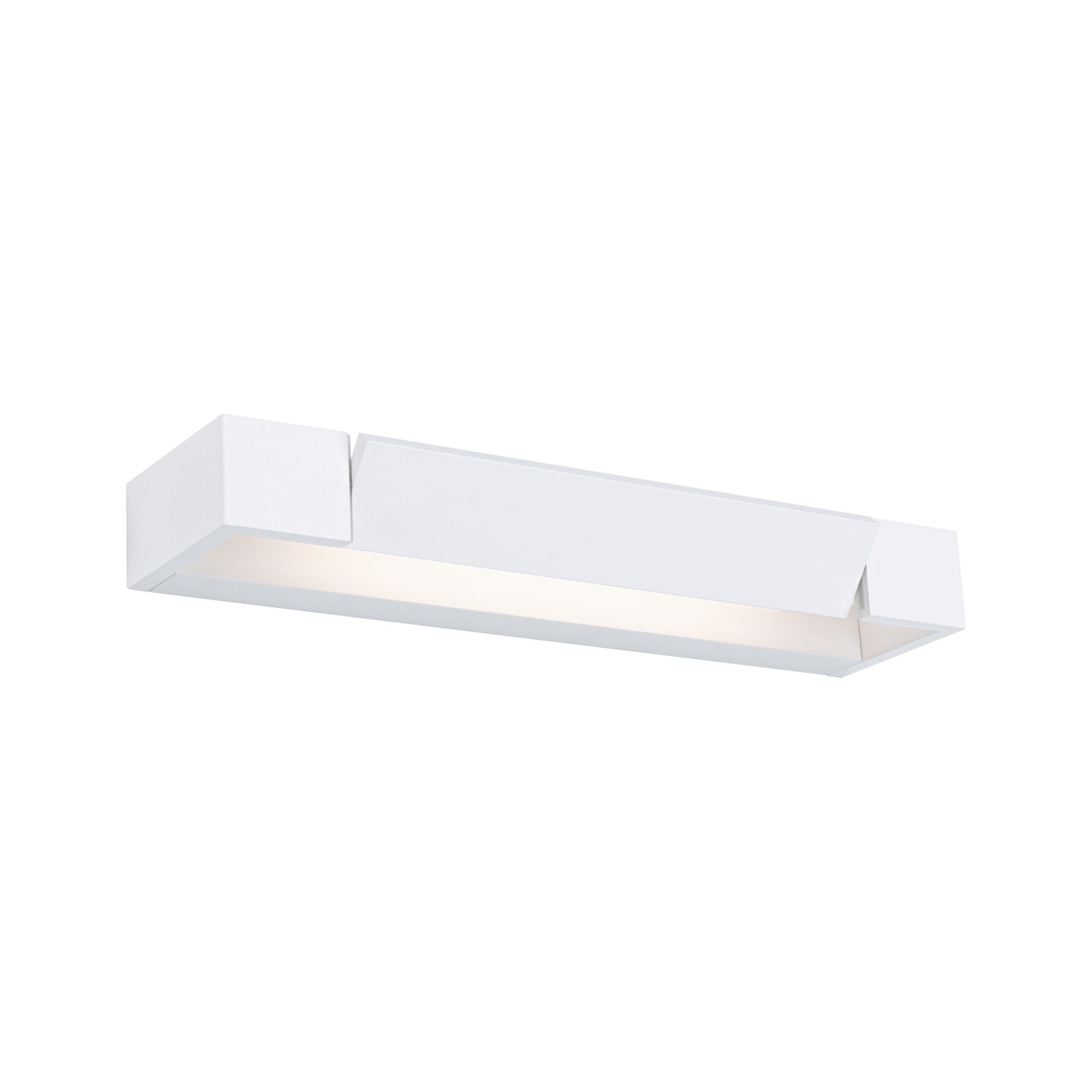 Modern white metal LED wall light with indirect illumination for living rooms and hallways