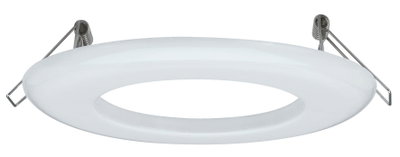 Round white plastic recessed frame with metal springs for LED downlights