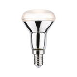 Zilveren reflector lamp met E14-fitting en helder glas voor LED-verlichting