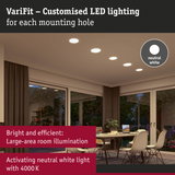 VariFit recessed LED lights in neutral white 4000K for bright, efficient large room illumination