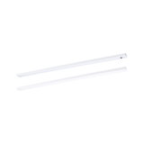 To hvide LED-lyslister i aluminium til moderne indendørsbelysning og energibesparende lys.