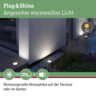 Warmweißes LED-Bodeneinbauleuchte in Weiß für stimmungsvolle Garten- und Terrassenbeleuchtung