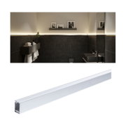 Weißes Aluminium-Profil für LED-Streifen mit diffuser Abdeckung, ideal für indirekte Beleuchtung im Bad