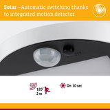 Solar light with integrated motion detector for automatic switching and 120° detection angle
