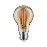 Retro LED bulb with E27 base and amber glass for energy-efficient lighting solutions