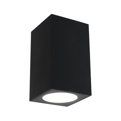 Black square metal ceiling light with integrated LED for modern indoor lighting solutions